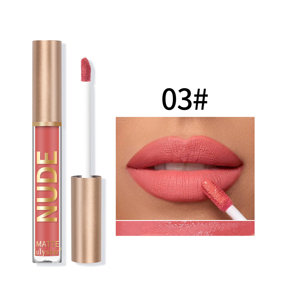 Luciu de buze mat catifelat Carina Makeup, care se estompează, tridimensional natural și de lungă durată, nu se lipește în cupă_voghion.com