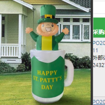Transfronterizos inflables modelo de aire luminoso 1.8m taza de fiesta de San Patricio decoración de decoración verde