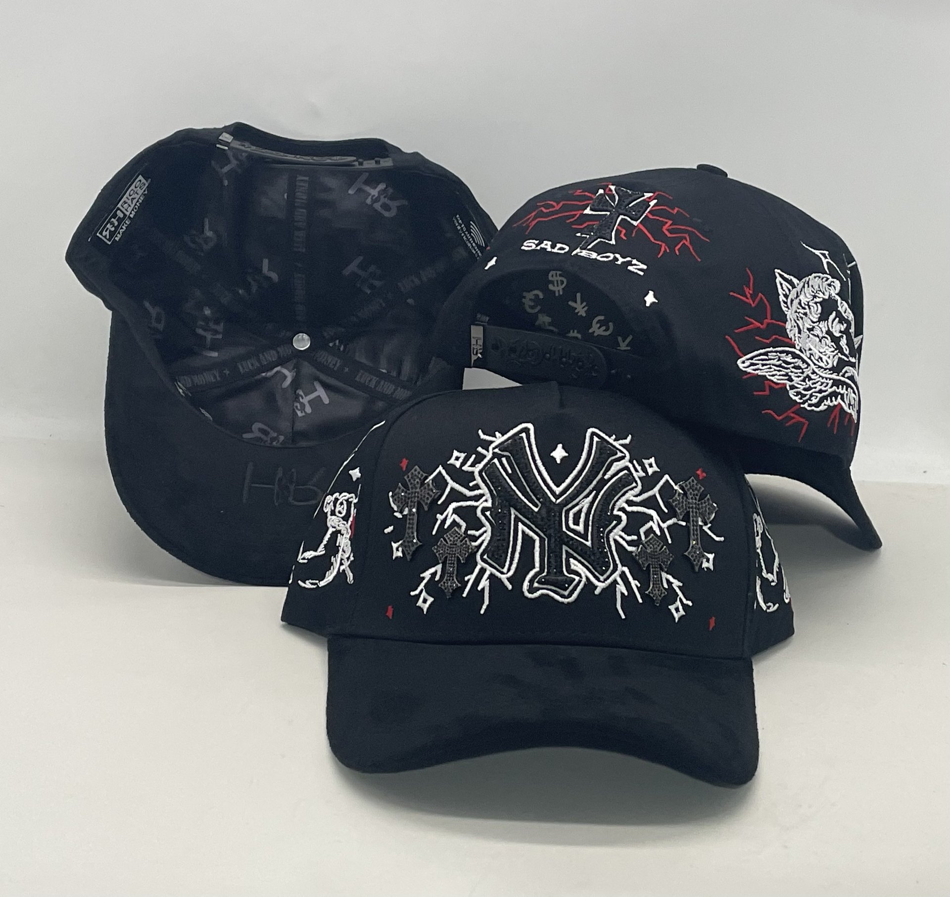 Nuevo Meike Duo Dandy bordado ajustable gorra de boca de pato borde curvo gorra de béisbol con diamantes barba tío