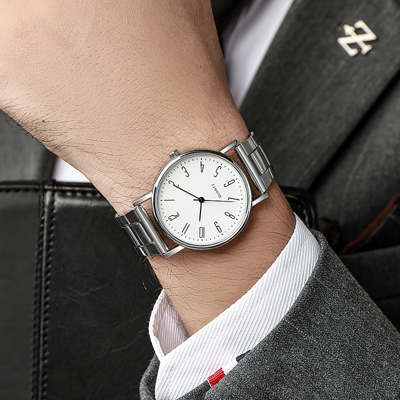 Comercio exterior venta caliente popular regalo de los hombres moda correa de acero reloj de cuarzo de los hombres al por mayor reloj de los hombres comercio exterior