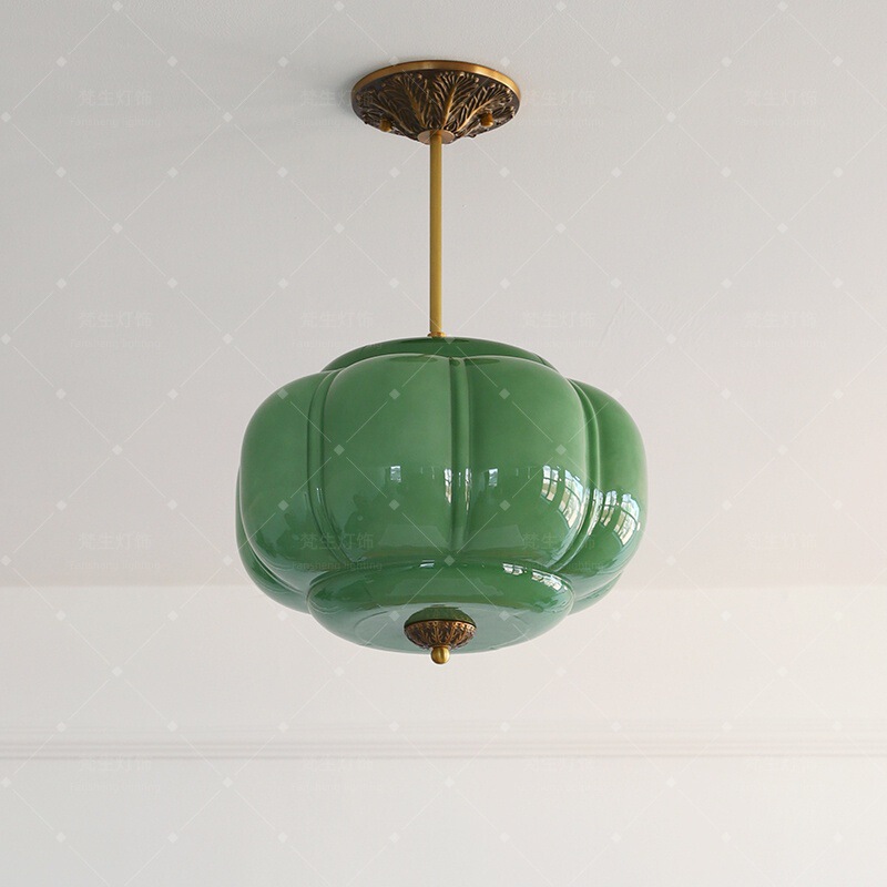 Cross-Border French-Style Vintage Murano Restaurant High-End Pumpkin-Shaped Murano Bar Pendant Light Dining Table Ceiling Light