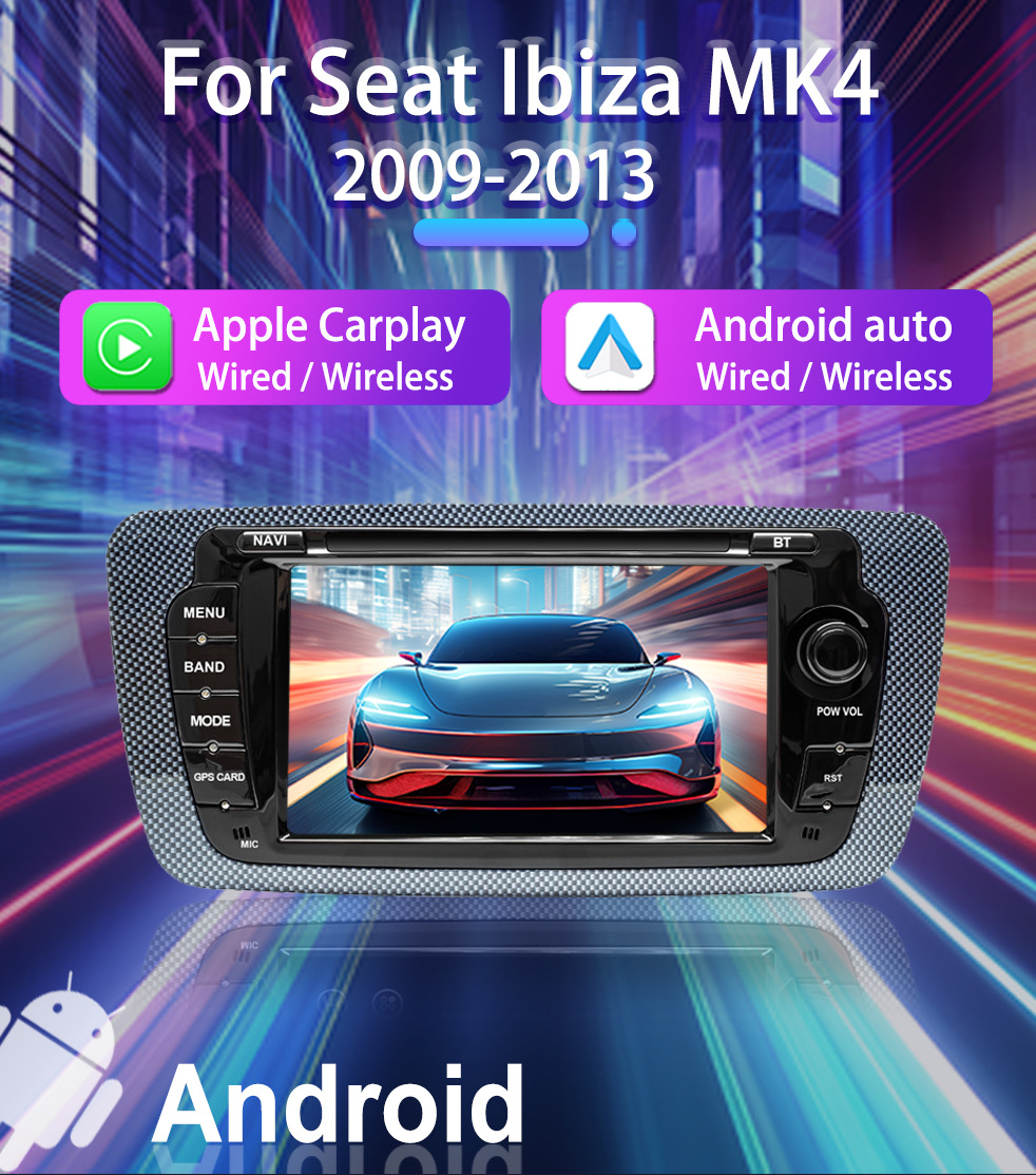 Suitable for 7inch Seat Ibiza 09-13 Android Mp5 Bluetooth Central Control Car Navigation Carplay