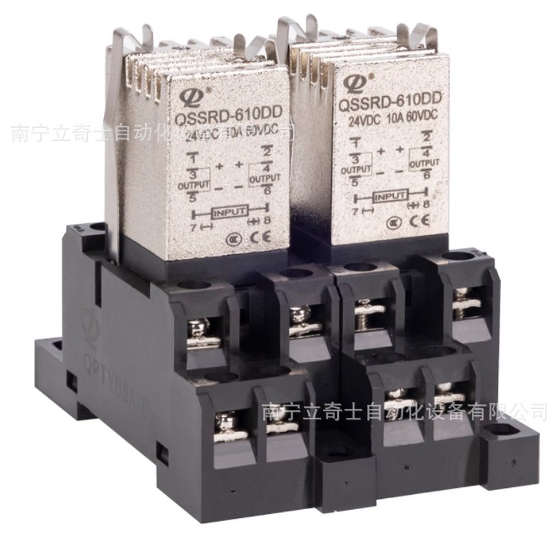 全新原装两组常开继电器 直流控直流10A 带底座QSSRD-610DD