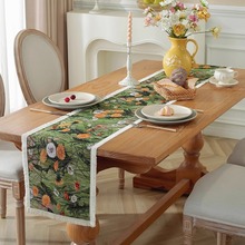 美式复古棉麻提花布艺桌旗轻奢长条桌布装饰条茶几电视柜斗柜盖布
