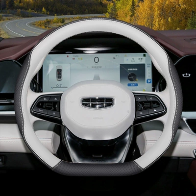 Steering wheel cover Steering Wheel Cover 25 Car - type-d-black-noble-white-geely-xingyue-l