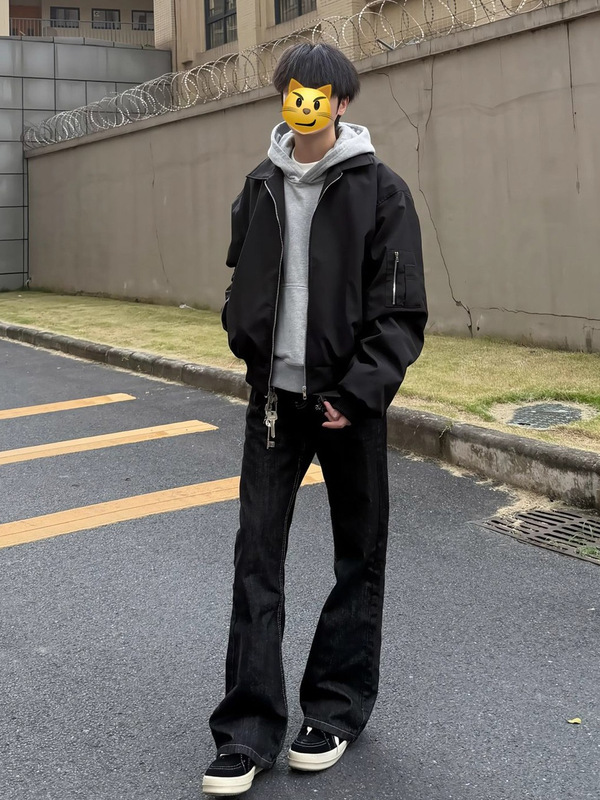 cleanfit短款飞行夹克男款秋季bomber廓形工装外套痞帅翻领棒球服|undefined