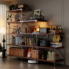 日式置物架落地光轴客厅多层收纳架子厨房阳台储物柜小货架展示架