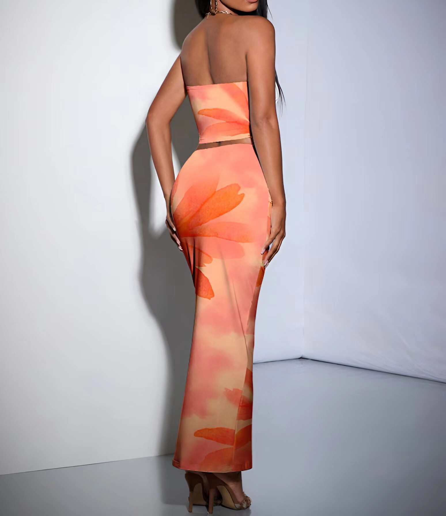280g Weight Sleeveless Sleeve Length Spandex, Polyester Fabric Type Skirt Co-ord Set Sets Type 2 Pieces Set Quantity Holiday Occasion Strapless Neckline Slim Fit Type Flower Pattern Summer Season Women's Gender Elegant Style Holiday Women's Elegant Flower Spandex Polyester Skirt Co-ord Set Skirt Sets 2