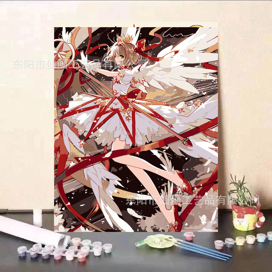 Guardia dulce serie de animación de pintura al óleo digital DIY moderna minimalista para niños fábricas de pintura al óleo de relleno al por mayor