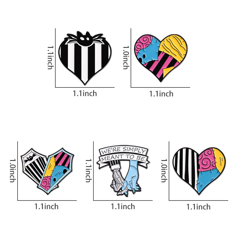 8g Weight Novelty Pin Heart Shape Alloy Plating Unisex Brooches