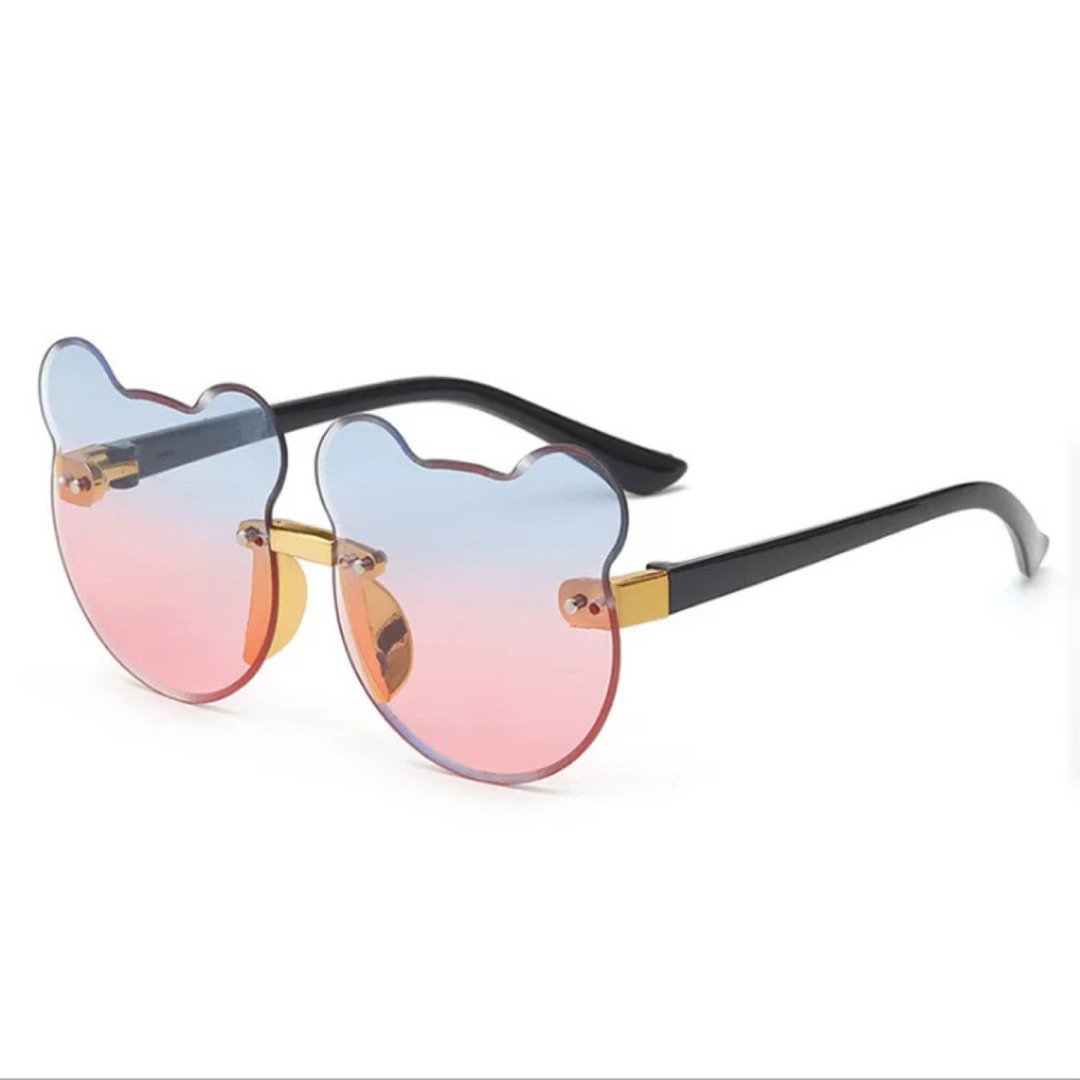 New Cartoon Bear Cut-Edge Children's Glasses Cute Color-Changing Sunglasses Frameless Small Face Cat-Eye Sunglasses for Women Wholesale