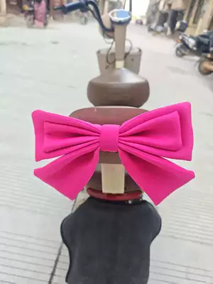 Cute Motorcycle Helmet Bow Motosiklet dəbilqələri - rose-red-bow-base-3m-glue