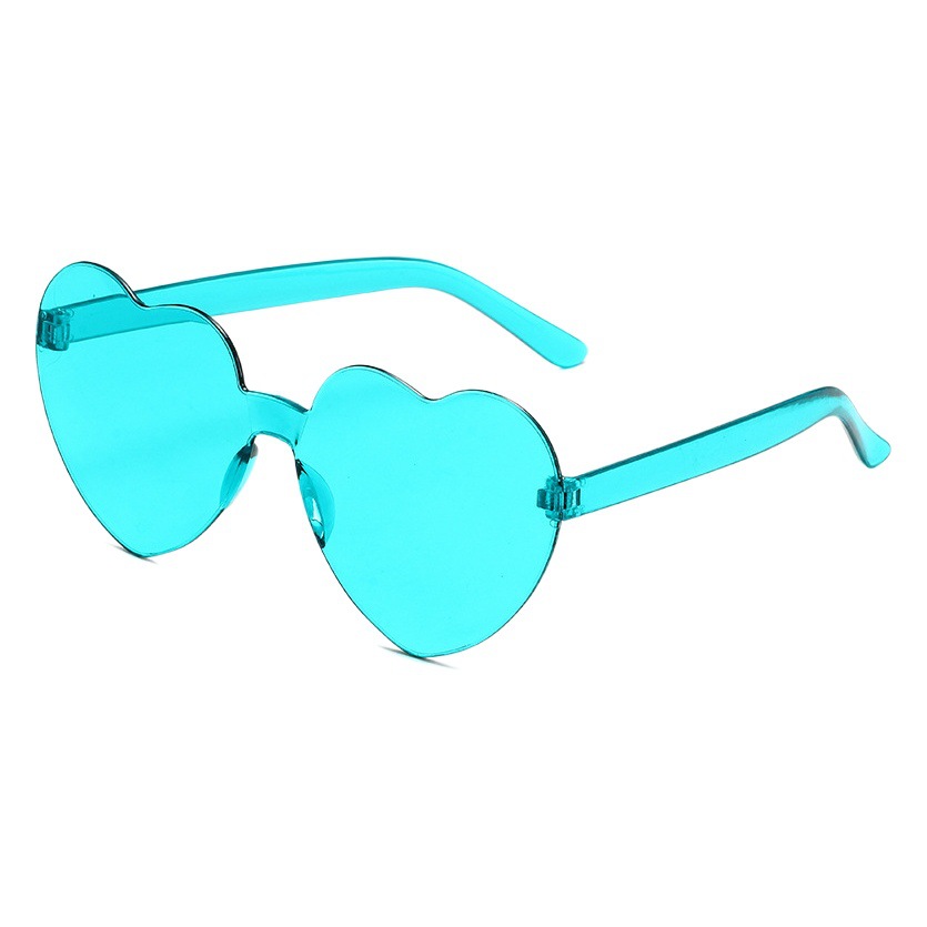 Transparent jelly color love sunglasses men's and women's peach heart sunglasses cross-border European and American heart-shaped conjoined love sunglasses