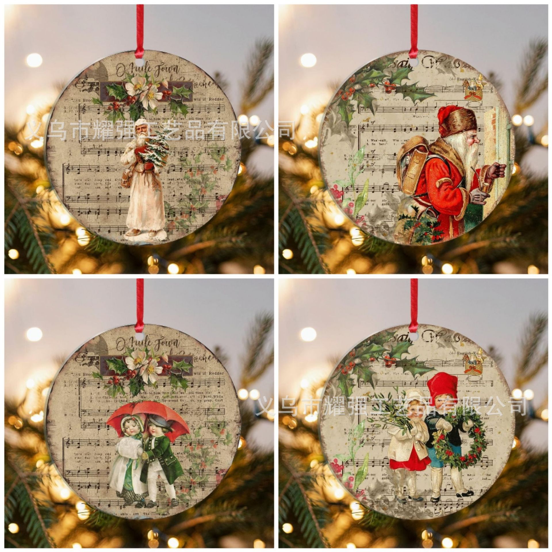 跨境新款创意圣诞亚克力挂件透明装饰挂件家居圣诞树挂件装饰礼物