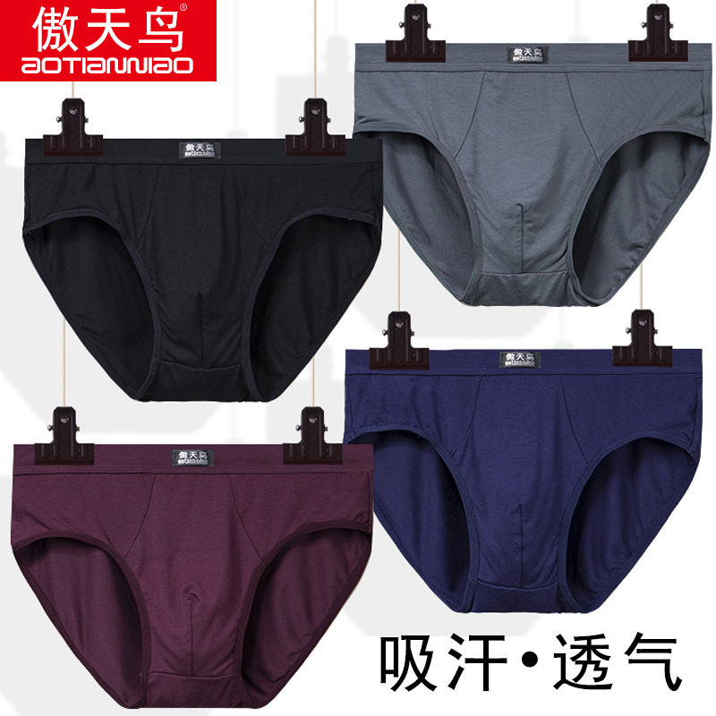 Men's Briefs Modal Breathable Youth Briefs Mid-Waist Briefs Comfortable and Breathable Men's Briefs