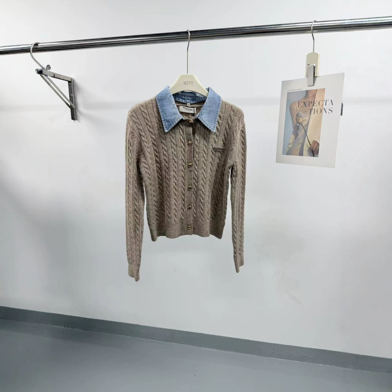 Spring and Autumn 2026 new collection: detachable collar polo-style knitted cardigan, manufactured in Nanyou factory, high-end women's clothing, youthful style