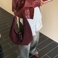 大容量磨砂手提托特包女2025新款秋冬时尚休闲质感洋气腋下单肩包