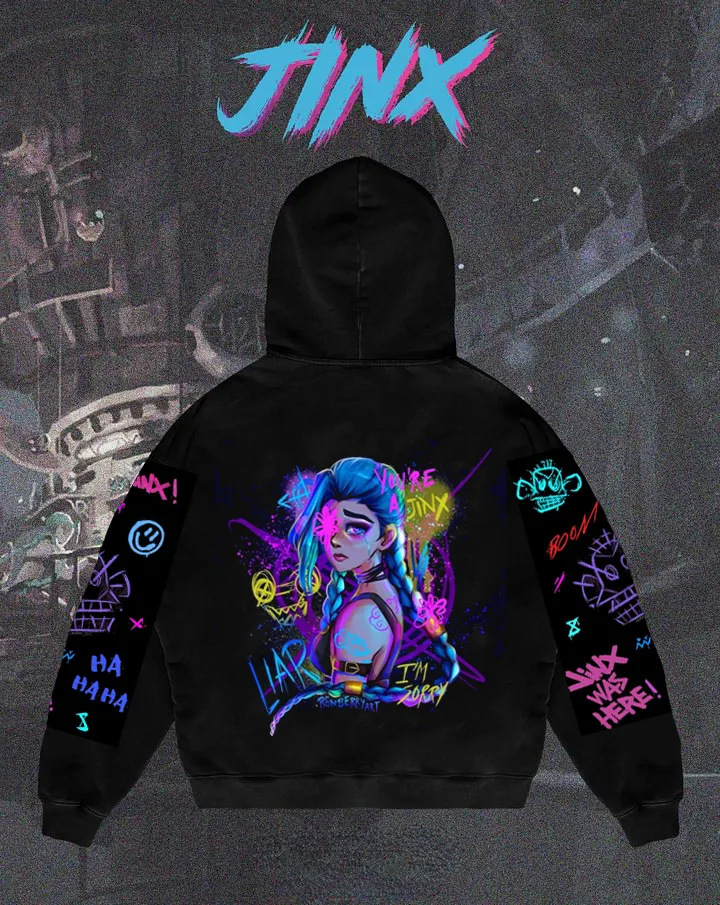 Liga Popular Arcane Jinx Graphic Hoodies All Anime Charact