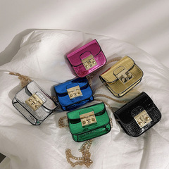 Laser Bag for Women 2023 New Fashion Square Lock Fastener Chain Crossbody Small Bag for Ladies Small Square Bag