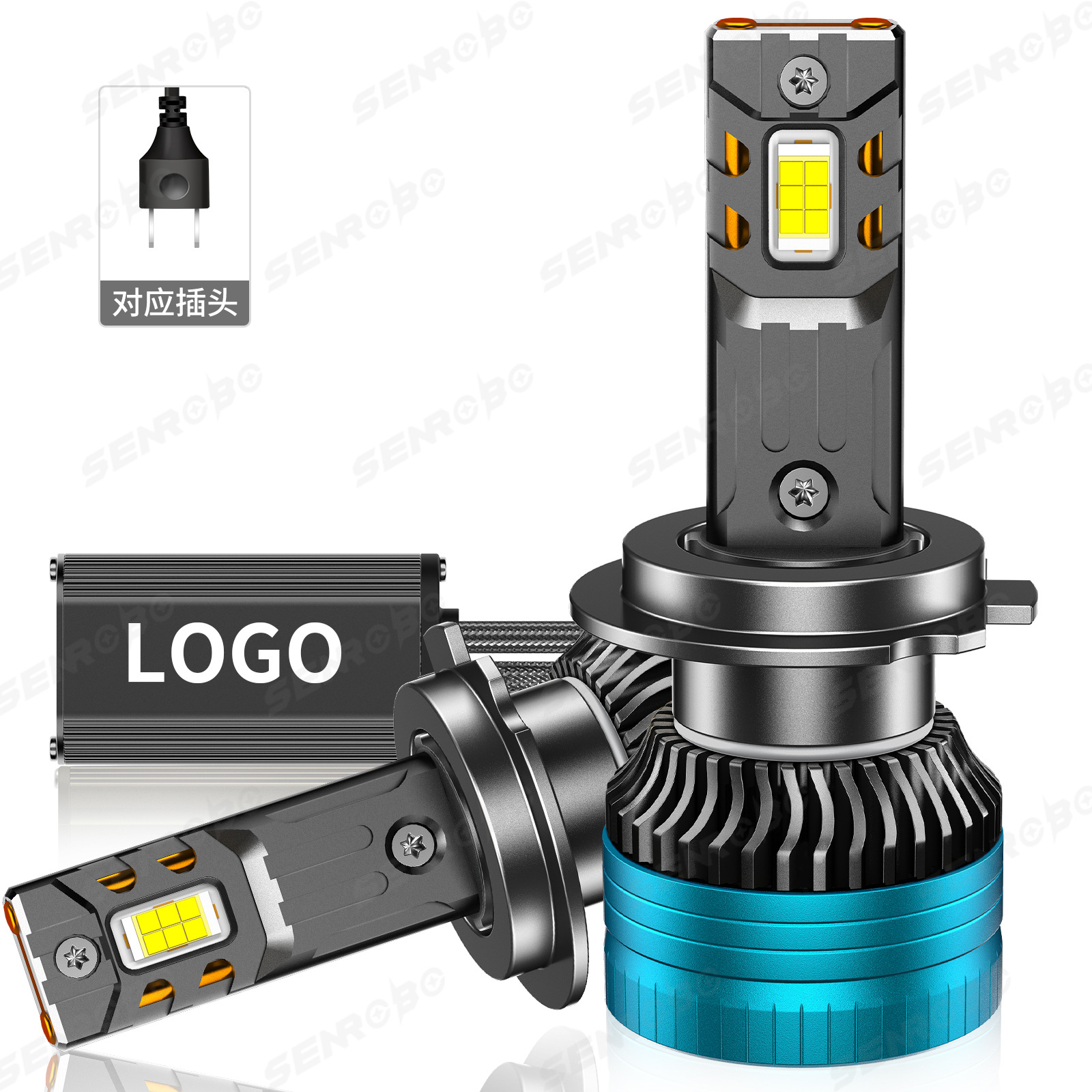SENROBO transfronterizo doble tubo de cobre condujo faro 110W de alta potencia condujo lámpara de automóvil lámpara de modificación