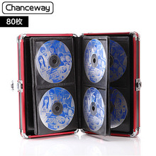 80片裝便攜式碟片收納盒cd盒光盤箱鋁合金音樂碟游戲碟收藏盒帶鎖