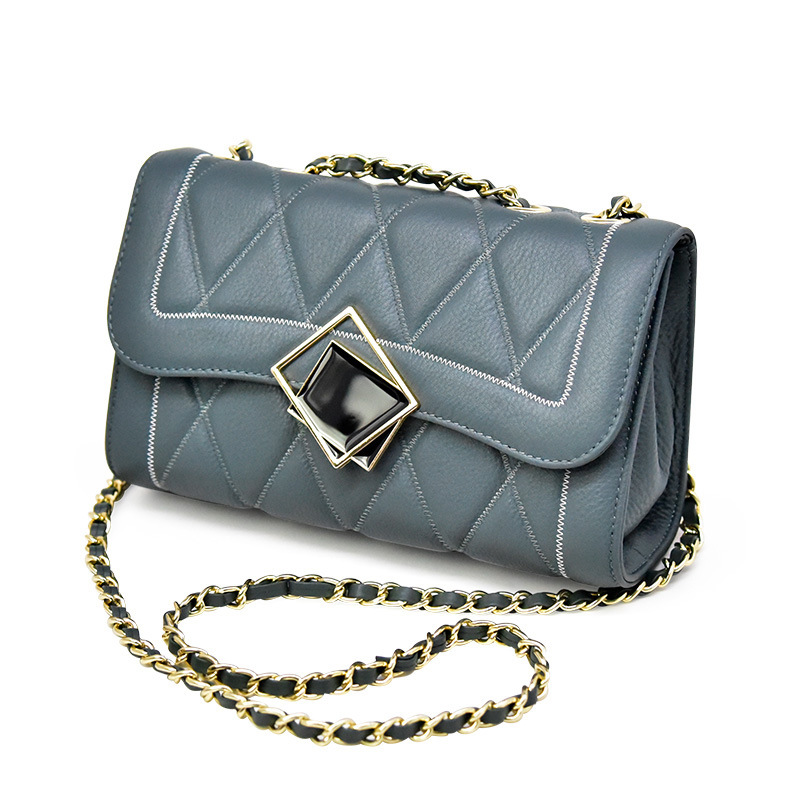 Stylish Women's Small Leather Crossbody Bag With Chain Strap_voghion.com