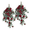 Balcony pipe wrapped simulation rose vine door to cover the decorative simulation 22 French rose wall hanging flowers