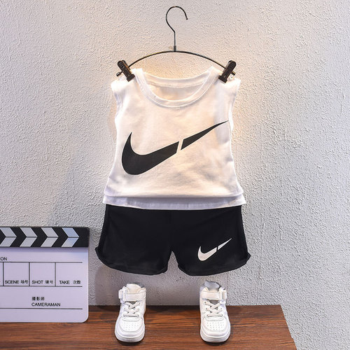 Boy's summer set, thin and stylish 2024 new fashion middle child casual children's two-piece set