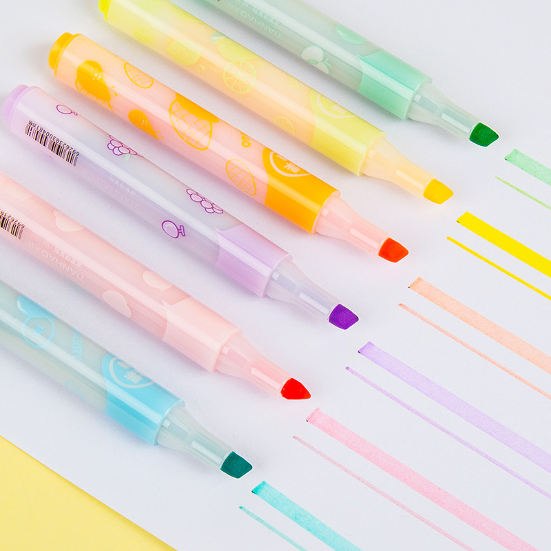 H803-6 colores 6 planeta highlighter niños DIY graffiti pluma estudiante pluma gran capacidad de dibujos animados rotulador pluma