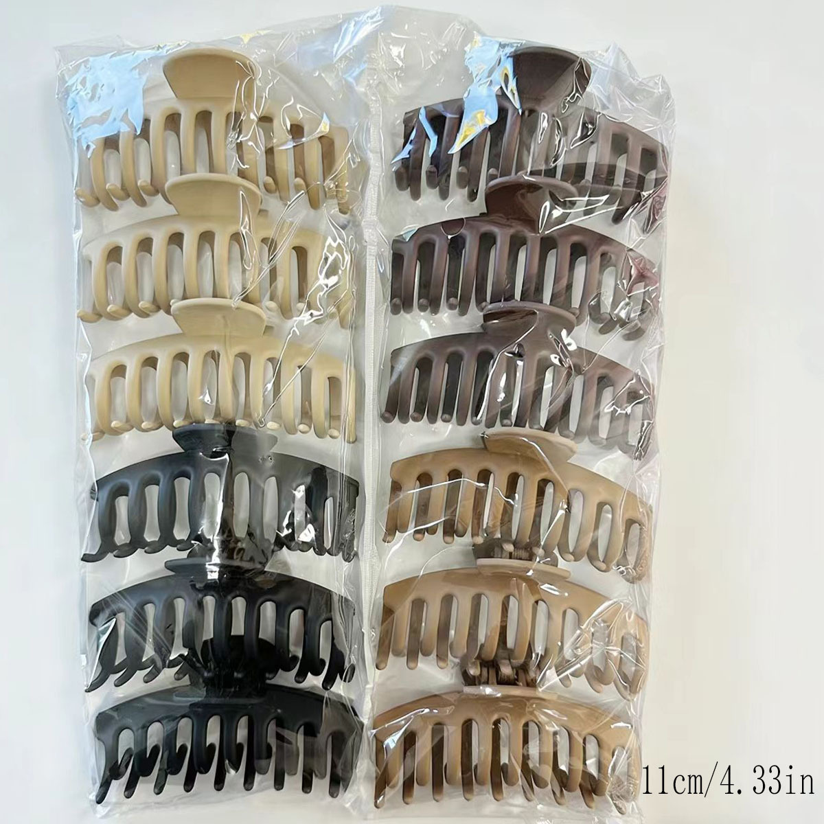 Women's Cross-Border Rubber Paint Large Grip Hair Clip High Volume Back of Head Bun Hair Shark Clip Two Yuan Clearance Hair Accessory Set