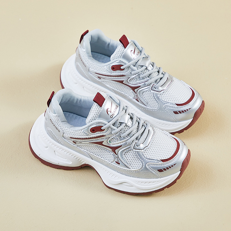 Zapatillas de Plataforma para Mujer Q6002 de PU, Malla y Caucho Con Elevación para Uso Diario image 7