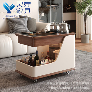 Sofa Side Table Coffee Table Household Removable Coffee Table Trolley Oak Tea Table Living Room Side Cabinet Household Rock Board Tea Table