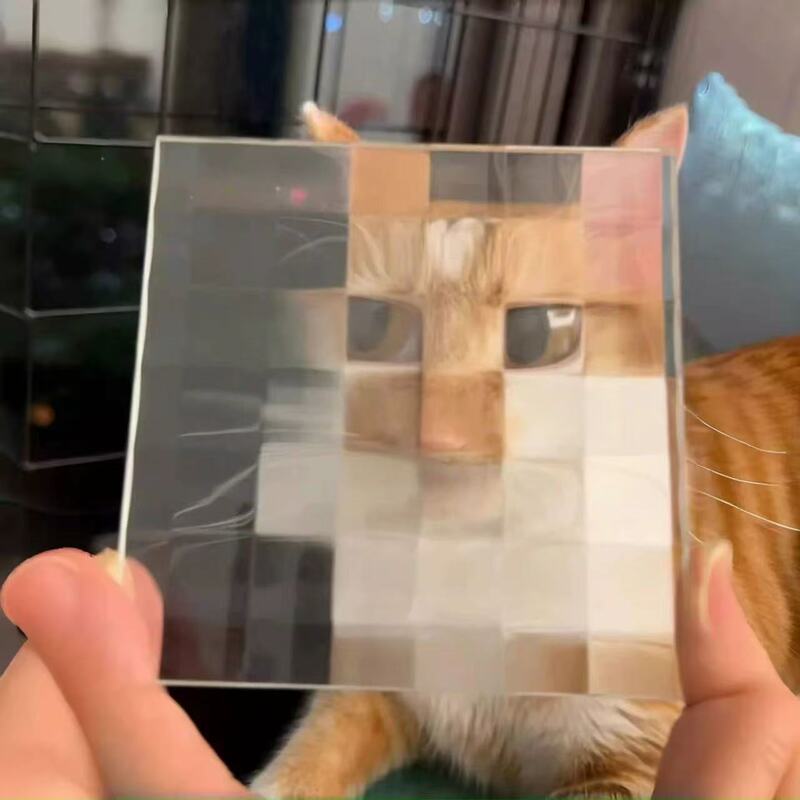 Mosaic Double Square Glass Pet Funny Creative Photo Props Stereo Embossed Art Glass Mosaic