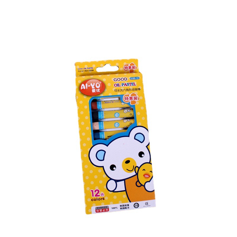 Venta al por mayor lavable pintura al óleo palo estudiante pintura cepillo traje dibujos animados niños color pluma crayón graffiti color pintura palo