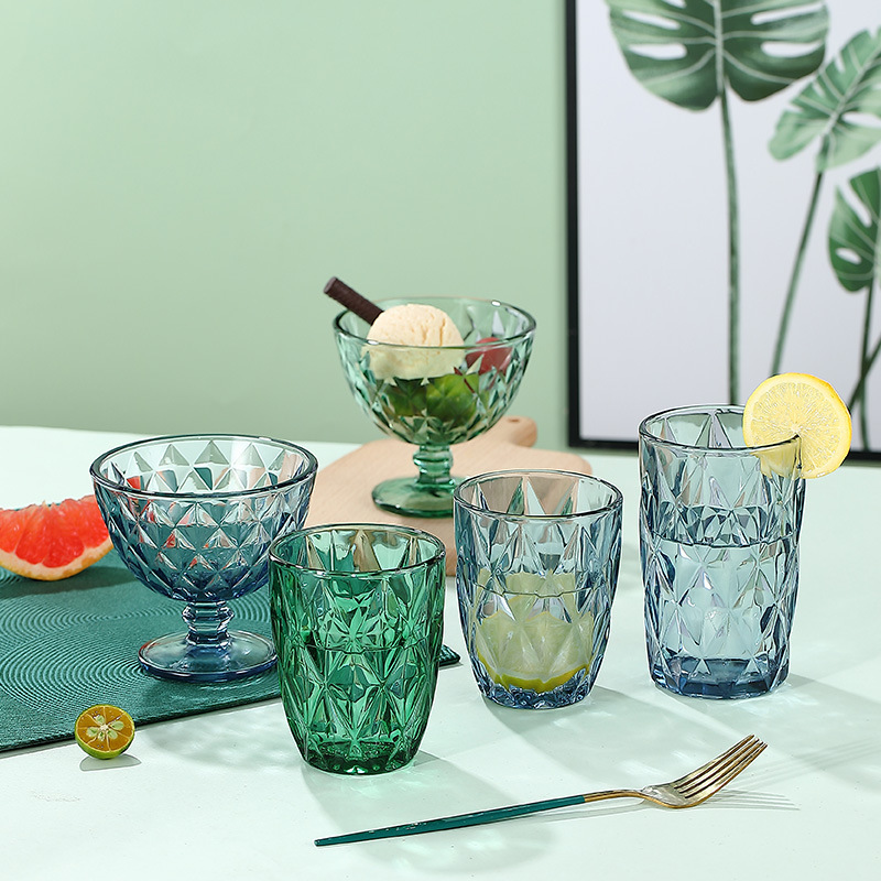 Nueva venta al por mayor vidrio estilo nórdico beber taza helado taza engrosada resistente al calor hogar comercial