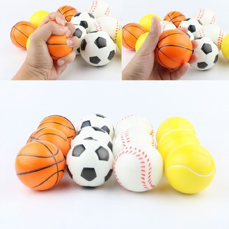 Children's Sports Toy Ball Kindergarten Solid Sponge Elastic Ball Baseball Basketball Tennis Football 6.3cm Hot Sale