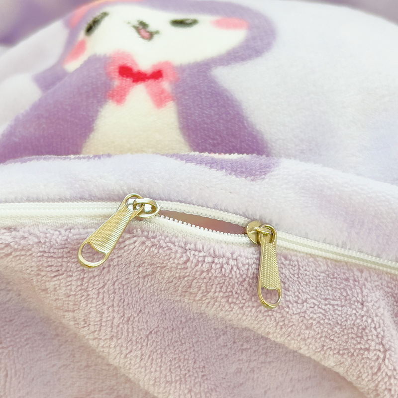 Otoño e invierno nuevo traje de cuatro piezas de terciopelo de leche impreso de doble cara de terciopelo de coral más edredón de terciopelo sábana de dormitorio de tres piezas