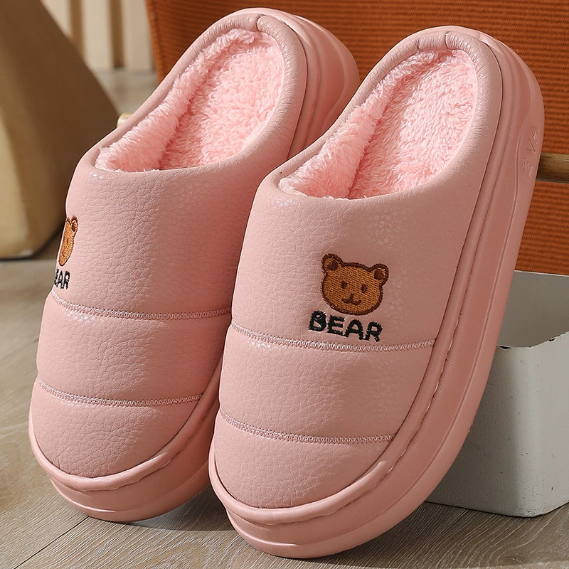 Новые хлопковые тапочки 2025 года для мужчин, зимние домашние тапочки с толстой нескользящей подошвой, теплые напольные тапочки, парные тапочки, популярный стиль для женщин