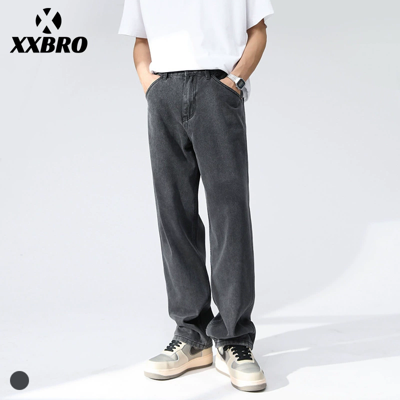 Xxbro мужская одежда # осенние и зимние тренды Японские ретро джинсы тонкие и свободные вертикальные прямые брюки