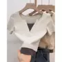 v领修身夏季女短袖t恤