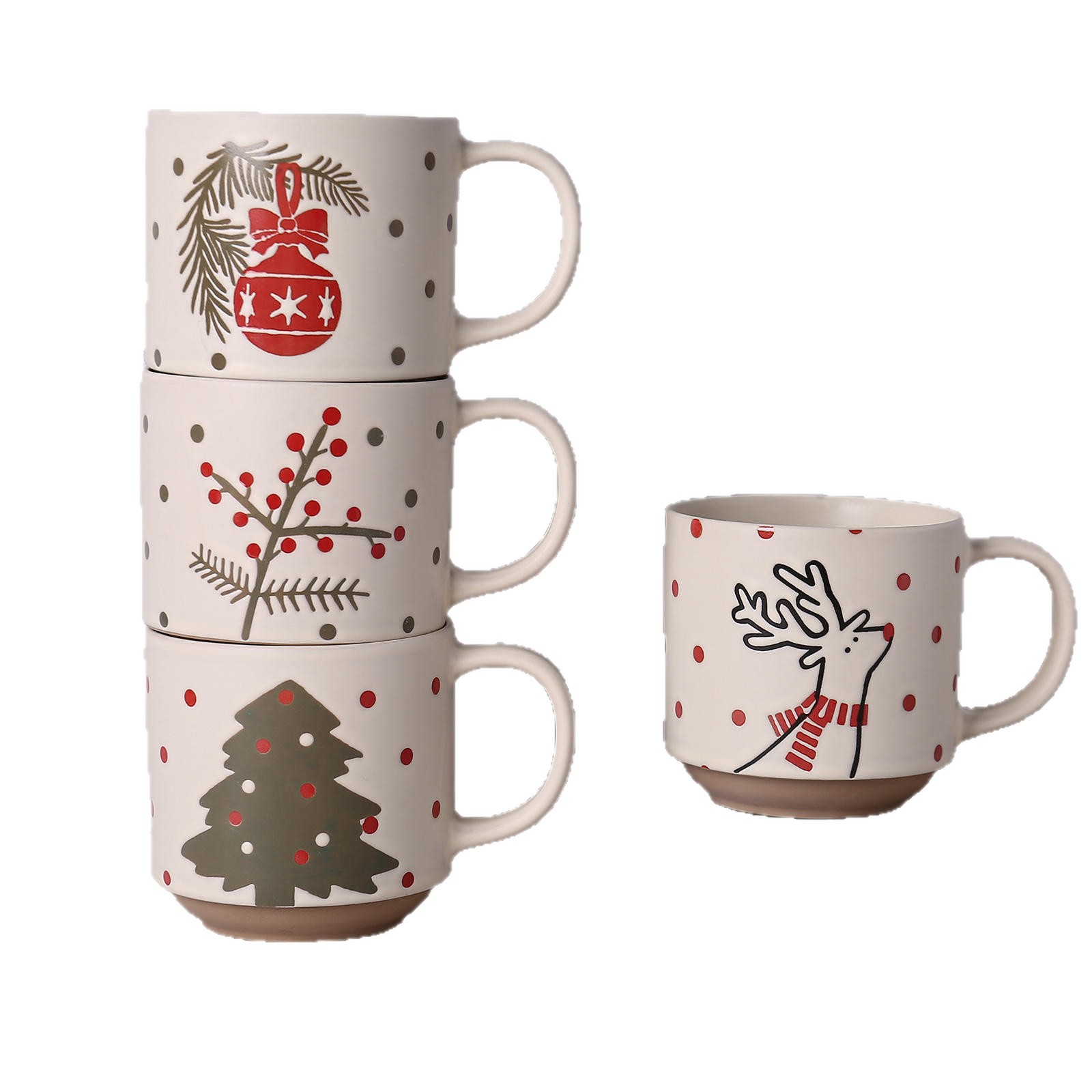 Taza de café de Navidad taza de cerámica merryVintageChristmasCupCeramicmug taza lujosa