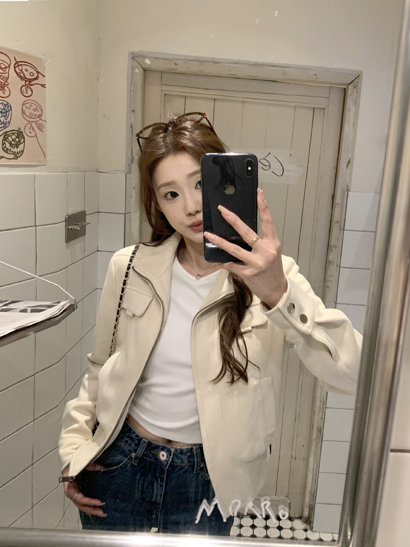 Vintage Deerskin Velvet Stand Collar Long Sleeve Jacket for Women, Autumn American Style Biker Jacket, Loose Design with a Sense of Style