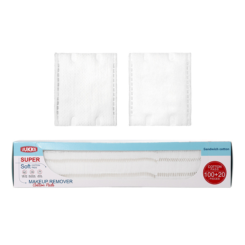 UUKKG 120 piezas de algodón maquillaje sándwich de doble efecto de borde de presión húmeda de algodón limpiador de maquillaje especial transfronterizo