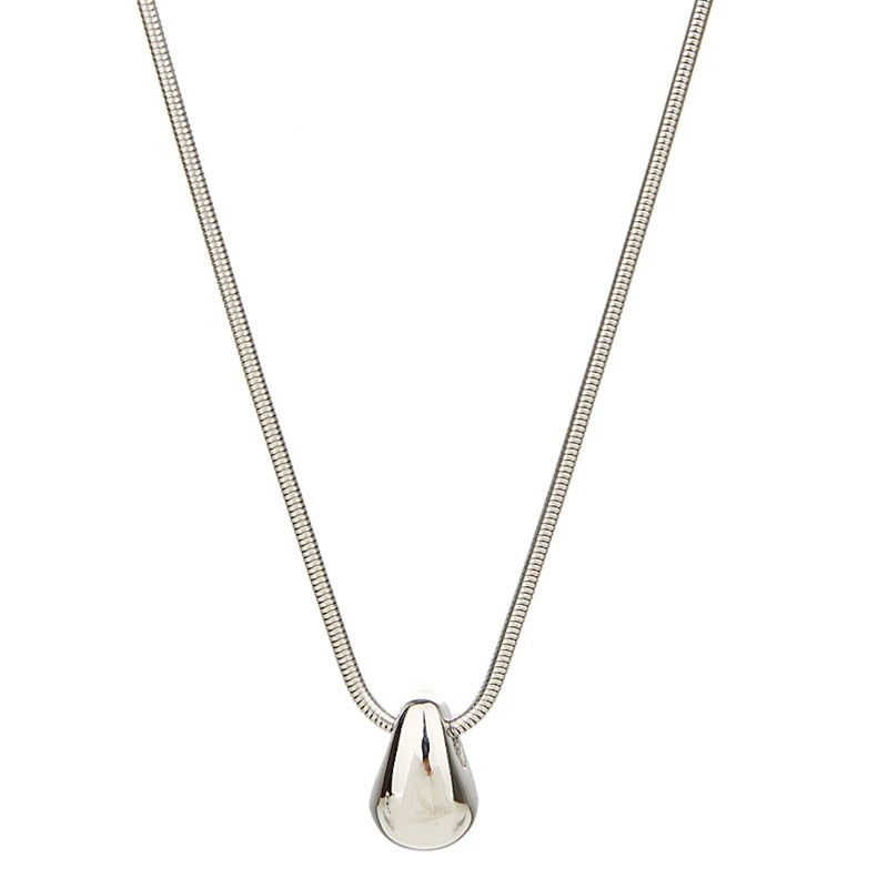 Collar de acero de titanio de plata simple de gota de agua para mujeres 2025 nuevo otoño no decolor largo chaîne de suéter accesorios de chaîne de suéter image 5