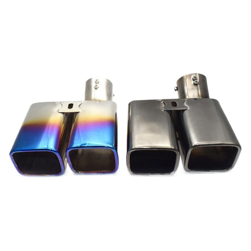 Adecuado para Toyota Alpha boca cuadrada Elfa tubo de escape modificación una salida dos cola boquilla 304 Acero inoxidable cola garganta