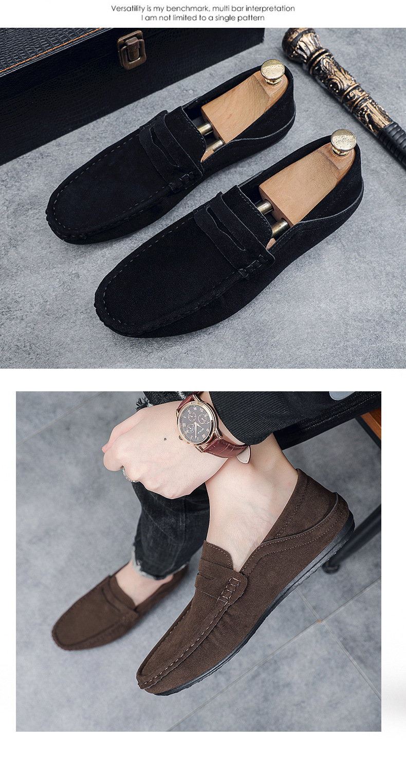 New loafers men's shoes bean shoes hair trend fashion British lazy man a slip-off half drag_voghion.com