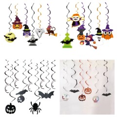 ハロウィーンスパイラルペンダントpetコウモリ鬼頭カボチャ渦巻きスパイラルペンダント鬼節パーティー装飾ストラップ