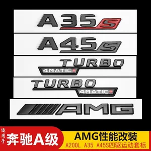 Mercedes-Benz A-Class A200L arxa emblemi, A35A45S yazısı, AMG yan emblemi, qara