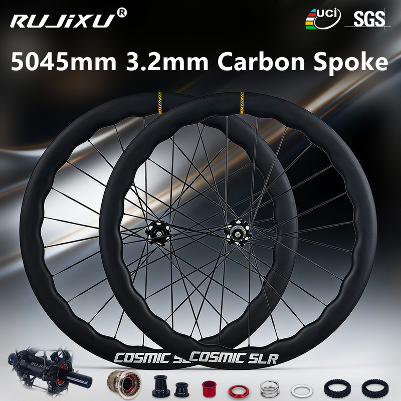 5045 Carbon Fiber Spokes 700C 36t Ratchet Road Disc Brake Bicycle Carbon Fiber Center Lock Wheelset 5045 Carbon Fiber Spokes 700C 36t Ratchet Road Disc Brake Bicycle Carbon Fiber Center Lock Wheelset