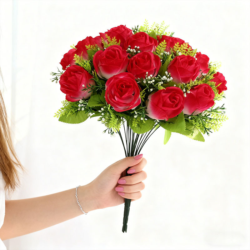 Yiwu pantalla fábrica de flores de seda de la boda artificial flor artificial Rosa 18 princesa Rosa artificial novia celebración de la flor